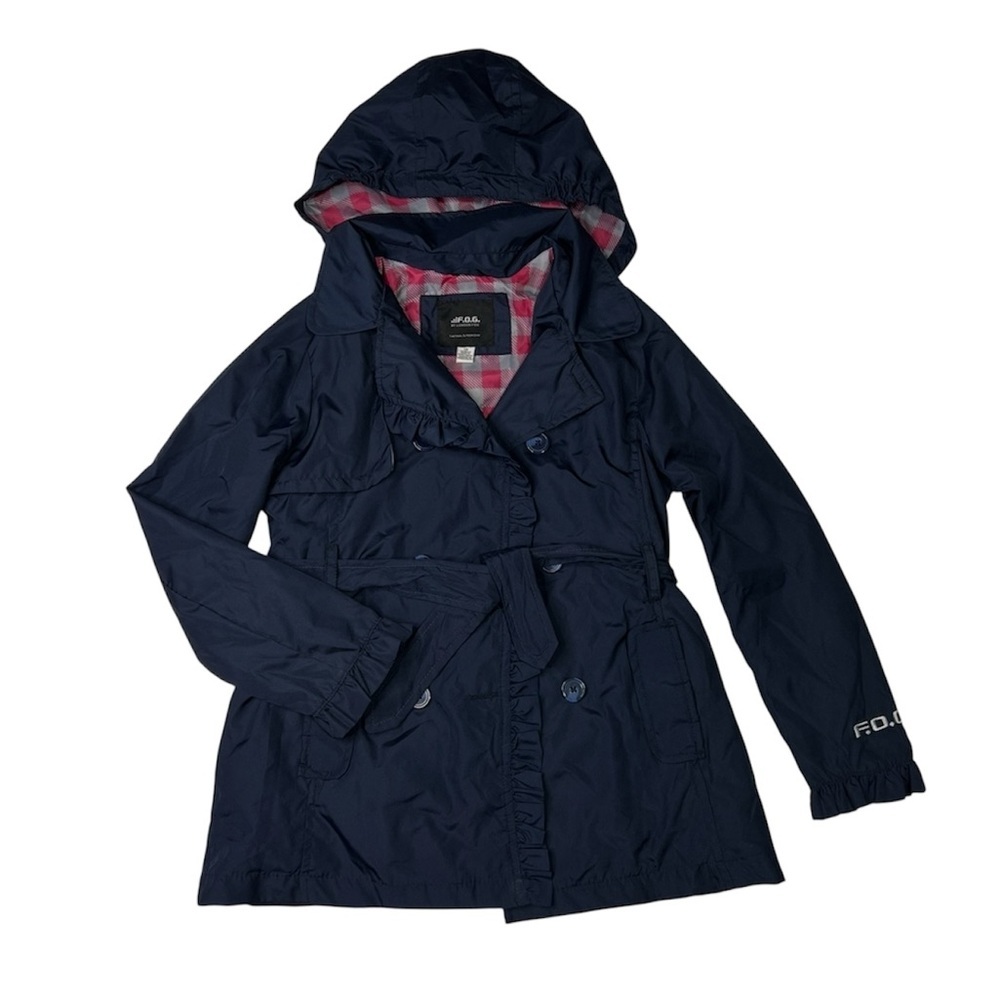 London Fog Jacket Navy Pea Coat‎ Ruffled Accents for Kids